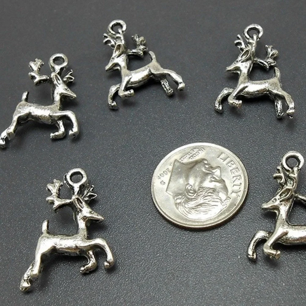 6pcs‎ Deer Charms reindeer christmas, jewelry making supplies